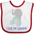 thumbnail image 3 of Inktastic I Love My Grammy Elephant Boys or Girls Baby Bib, 3 of 4