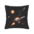 thumbnail image 4 of Set of 2 18x18in Throw Pillow Covers - Stylish Space Scene with Futuristic Spacecraft & Celestial Body Design for Couch Bed Car, 4 of 8