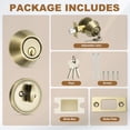 thumbnail image 2 of Uxcell Keyed Alike Single Cylinder Deadbolt Door Lock Round Entry Handle Sets for Door Thickness 1.2-2 inch Bronze, 2 of 7