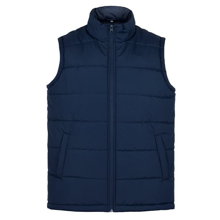 HANMUN Men's Puffer Vest Stand Collar Quilted Sleeveless