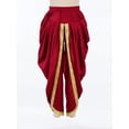 thumbnail image 4 of Nyeemya Kids Boys Casual Baggy Pants Satin Dhoti Trousers Carnival Theme Party Dance Pants Burgundy 16, 4 of 7