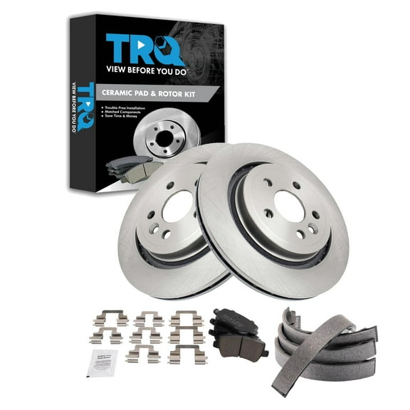 TRQ Rear Ceramic Brake Pad & Rotor Kit Fits 2007-2008 Volvo S80