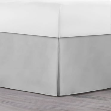 Lux Decor Collection Bedding Queen Bed Skirt - Easy Fit with 16 Inch Tailored Drop - Hotel Quality, Shrinkage and Fade Resistant (Queen, Gray)