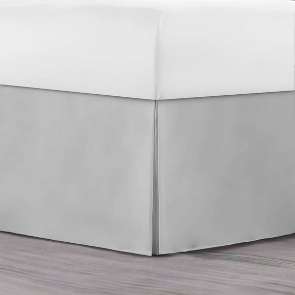 Lux Decor Collection Bedding Queen Bed Skirt - Easy Fit with 16 Inch Tailored Drop - Hotel Quality, Shrinkage and Fade Resistant (Queen, Gray)