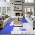 thumbnail image 3 of 8'x10' Area Rugs, Blue Purple Gray Indoor Outdoor Area Rug for Living Room Bedroom, Abstract Geometric Oil Painted Contemporary Washable Bathroom Rugs Kitchen Floor Carpet Mats Home Decor Aesthetic, 3 of 8