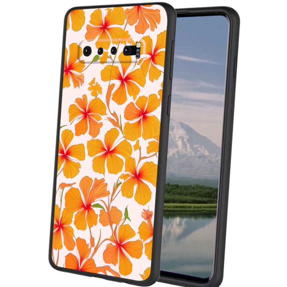 Hibiscus-206 Phone Case, Degined for Samsung Galaxy S10+ Plus Case Men Women, Flexible Silicone Shockproof Case for Samsung Galaxy S10+ Plus
