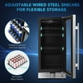 thumbnail image 4 of Costway 15 Inch Beverage Refrigerator, Built-in Beverage Cooler w/ Double-Layer Tempered Glass Door, 4 of 10