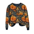 thumbnail image 1 of Tricot Livre de Lecture pour Femmes Halloween Mignon Automne Col Rond Sans Capuche, 1 of 3