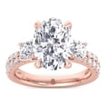 thumbnail image 2 of Farra - Double Row Accented Round & Oval Moissanite Lab - Diamond Engagement Ring, 2 of 5