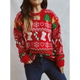 thumbnail image 2 of SUNSIOM Chandails de Noël pour Femmes, Manches Longues, Col Rond, Bas Flocon de Neige, Pull Décontracté, 2 of 6