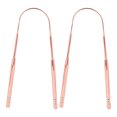 thumbnail image 1 of Raspadores de Lengua Ticfox Acero Inoxidable Forma de U Oro Rosa, 1 of 14
