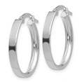 thumbnail image 2 of 14K White Rhodium Oval Hoop Earrings, 2 of 3