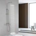 thumbnail image 3 of Exposed Shower System with Rainfall Head Handheld Spray and Tub Spout, Height Adjustable Solid Brass 3-Functions Wall Mounted Outdoor  Complete Shower System, Brushed Nickel, 3 of 13