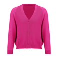 thumbnail image 4 of Cardigan Sweaters For Women Ice Linen Loose Thin Cardigan V Neck Long Sleeve Style Cotton And Linen Blended Cardigan Outerwear Jackets 1Pc Pink Xl Sweaters For Women, 4 of 9