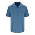 thumbnail image 4 of DPTALR George Men's Short Sleeve Button Down Shirts,Casual Summer Beach Vacation Wedding Styles,Light Blue,Big and Tall Men S, 4 of 6