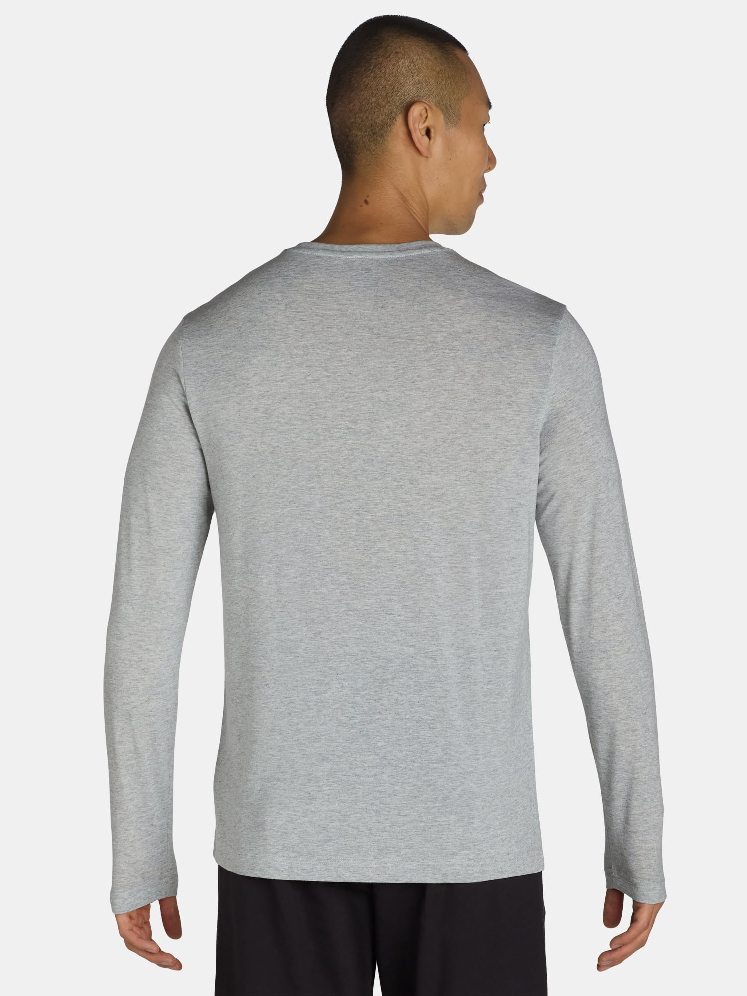 Athletic Works Men's and Big & Tall Men's Tri-Blend Tee with Long Sleeves, Sizes XS-4XLT