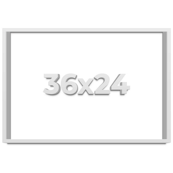 36x24 Shadow Box Frame White | 2 Inches Deep Real Wood Contemporary Shadowbox Display Frame | UV