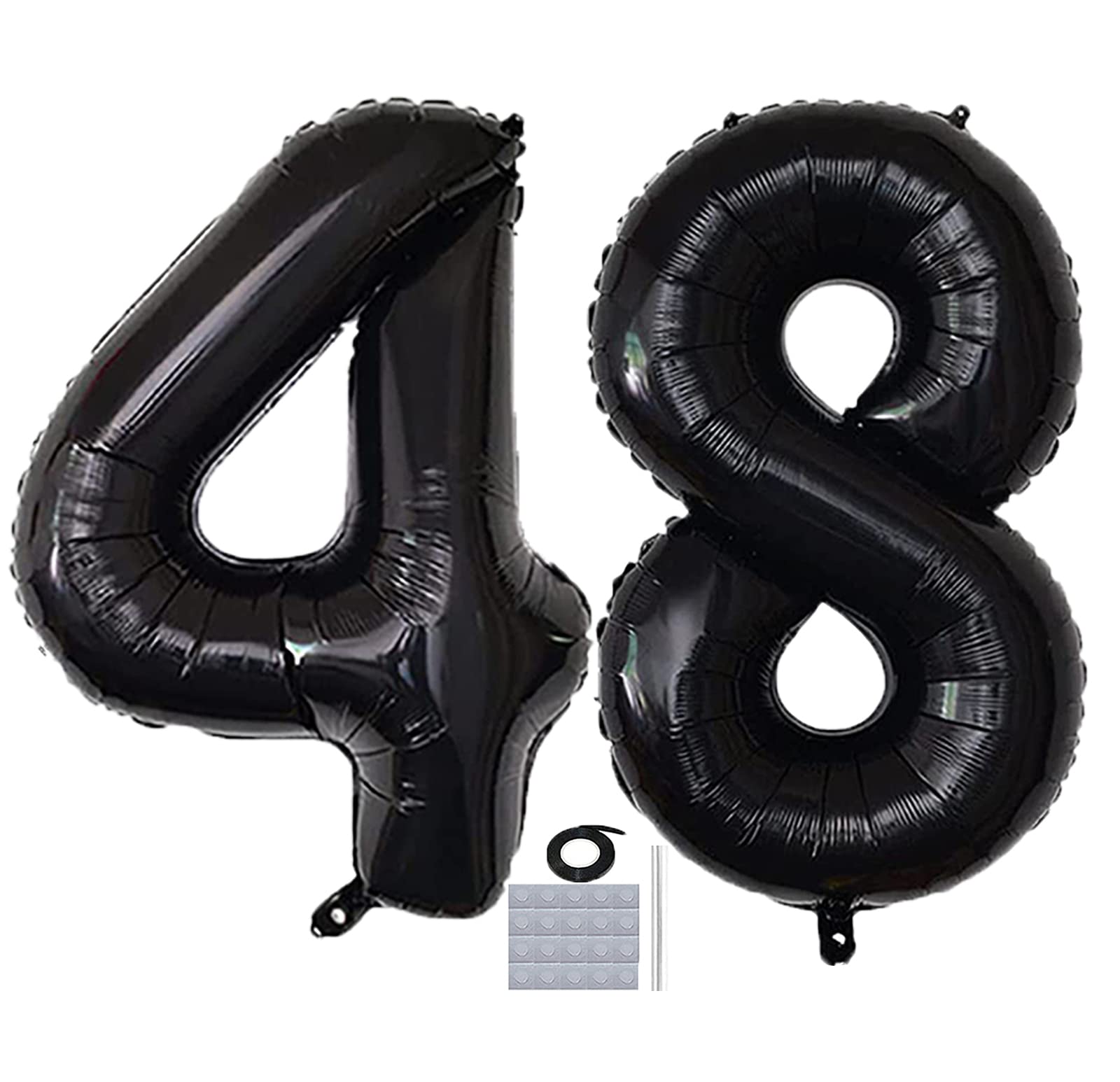 Black 48 Number Balloons 40 inch Jumbo Foil Balloo - Walmart.com