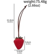 Three-Dimensional Strawberry Keychain Bag Charm, Red