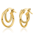 thumbnail image 2 of 14K Solid Yellow Gold Small Hoop Earrings, 2 of 5
