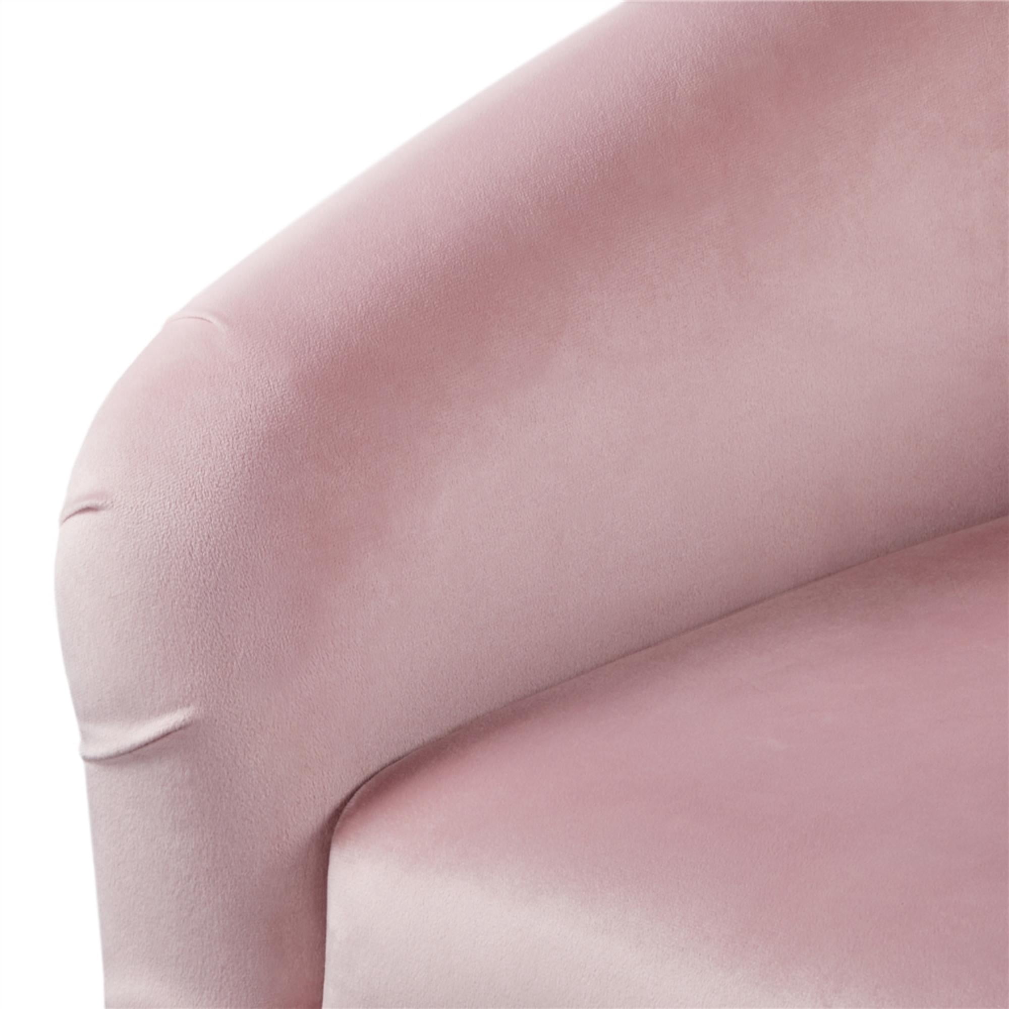 Alden Design Upholstered Barrel Accent Chair for Livingroom, Pink Velvet