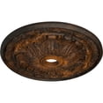 thumbnail image 3 of 30"OD x 3 7/8"ID x 3 1/4"P Flagstone Ceiling Medallion (Fits Canopies up to 3 7/8"), Hand-Painted Rust, 3 of 6