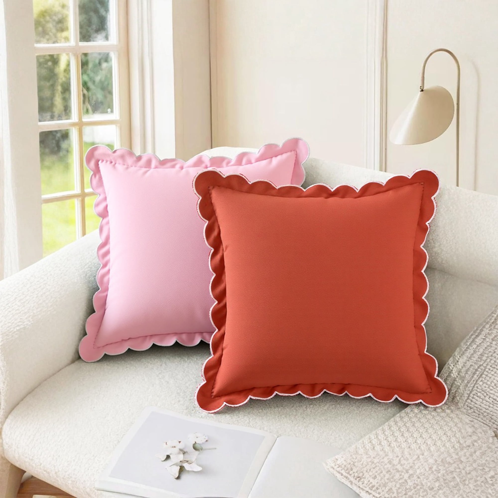 Unique Bargains 4 Pcs Soft Cotton Throw Pillow Covers Blue 18" x 18" Blue/Orange