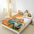 thumbnail image 3 of Manfei Vintage Orange Pumpkin Queen Sheet Sets for Kids, Kawaii Girl Gnome Flat Sheet, Rustic Farmhouse Queen Fitted Sheet, Lightweight Room Decor, 4pcs, 3 of 6