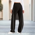 thumbnail image 6 of Women's High Waist Footed Sweatpants, Solid Color Elastic Drawstring Waist Back Pockets, Slimming Body Shaping Casual Track Pants for Seaside Holiday Daily | TruHer,Black XL, 6 of 7