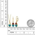 thumbnail image 2 of Gem Stone King 18K Yellow Gold Plated Silver London Blue Topaz and Red Garnet Pendant Earrings Set for Women (4.58 Cttw, Gemstone November Birthstone, with 18 inch Chain), 2 of 4