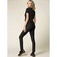 thumbnail image 5 of Made by Johnny Women's Casual Leggings Stretchy Work Ankle Pants Office Slacks with Pocket M BLACK, 5 of 6