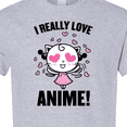 thumbnail image 4 of Inktastic I Really Love Anime with Cute Anime Cat and Hearts T-Shirt, 4 of 5