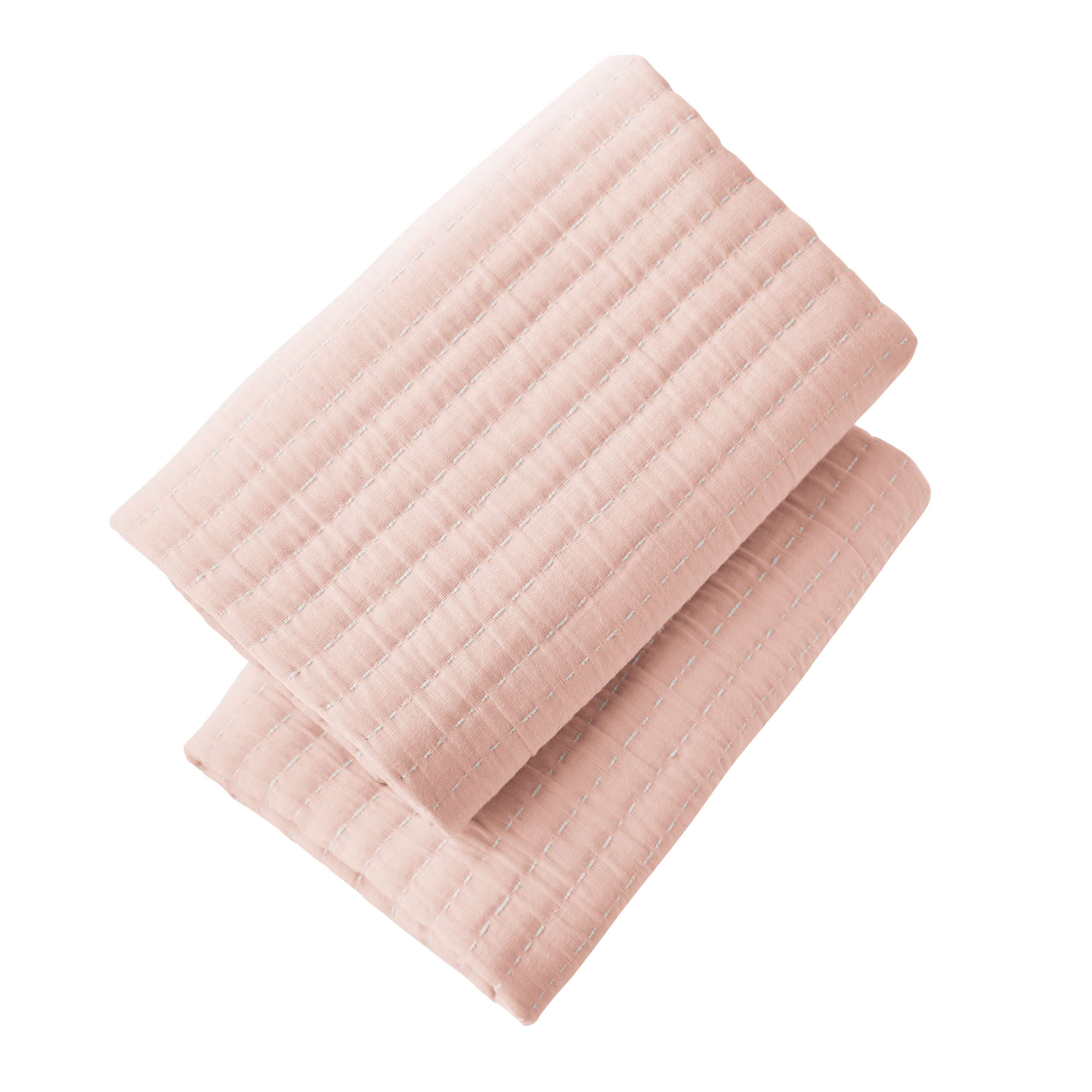 Mainstays King Pillow Sham - Blush Pink Matelasse, Cotton-Rich Decorative Bed Sham, 2 Pack