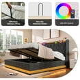 thumbnail image 6 of FFZ King Size Upholstered Bed 360 Surround Led Function Apps Hydraulic Storage Usb Gray Linen, 6 of 15