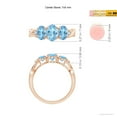 thumbnail image 6 of ANGARA Natural Oval Aquamarine Three Stone Criss-Cross Engagement Ring in 14K Rose Gold for Women (Size-7x5mm) | March Birthstone, Anniversary, Jewelry Gift for Women | Natural Aquamarine Ring, 6 of 10