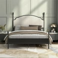 thumbnail image 3 of Maklaine Elegant Modern Transitional Gunmetal Metal Queen Bed, 3 of 7