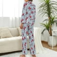 thumbnail image 3 of Top-kevin Women's Pajama Sets Snowy Branches Pattern Long Sleeve Lounge Sets Pjs Sleepwear with Pockets, 3 of 6