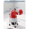 thumbnail image 6 of 500W Drain Cleaner Machine with Auto Feed - 66ft x 5/8" & 16ft x 3/8" Steel Cables, 7 Cutters, Electric Sewer Auger for 3/4" to 4" Pipes, 6 of 9