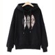 thumbnail image 1 of Nueva Moda De Las Mujeres Caliente tops Otoño Invierno Casual Abrigo Con Capucha Suelta Sudadera Patrón De Plumas Jerseypangjing, 1 of 4