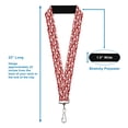 thumbnail image 3 of Buckle-Down Lanyard, Skull Yard Red White, Elastic, 3 of 4