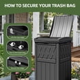 thumbnail image 4 of Uforic 31 Gallon Large Outdoor Trash Bin, Waterproof Resin Garbage Can with Lid & Drip Tray, Waste Container,for Porch, Backyard, Black, 4 of 9