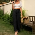 thumbnail image 3 of Baqcunre Wide Leg Pants For Women Wide Leg Pants For Women High Waisted Business Pants Work Pants Loose Flowy Summer Beach Pants With Pockets Sweatpants Womens Pants Black L, 3 of 8