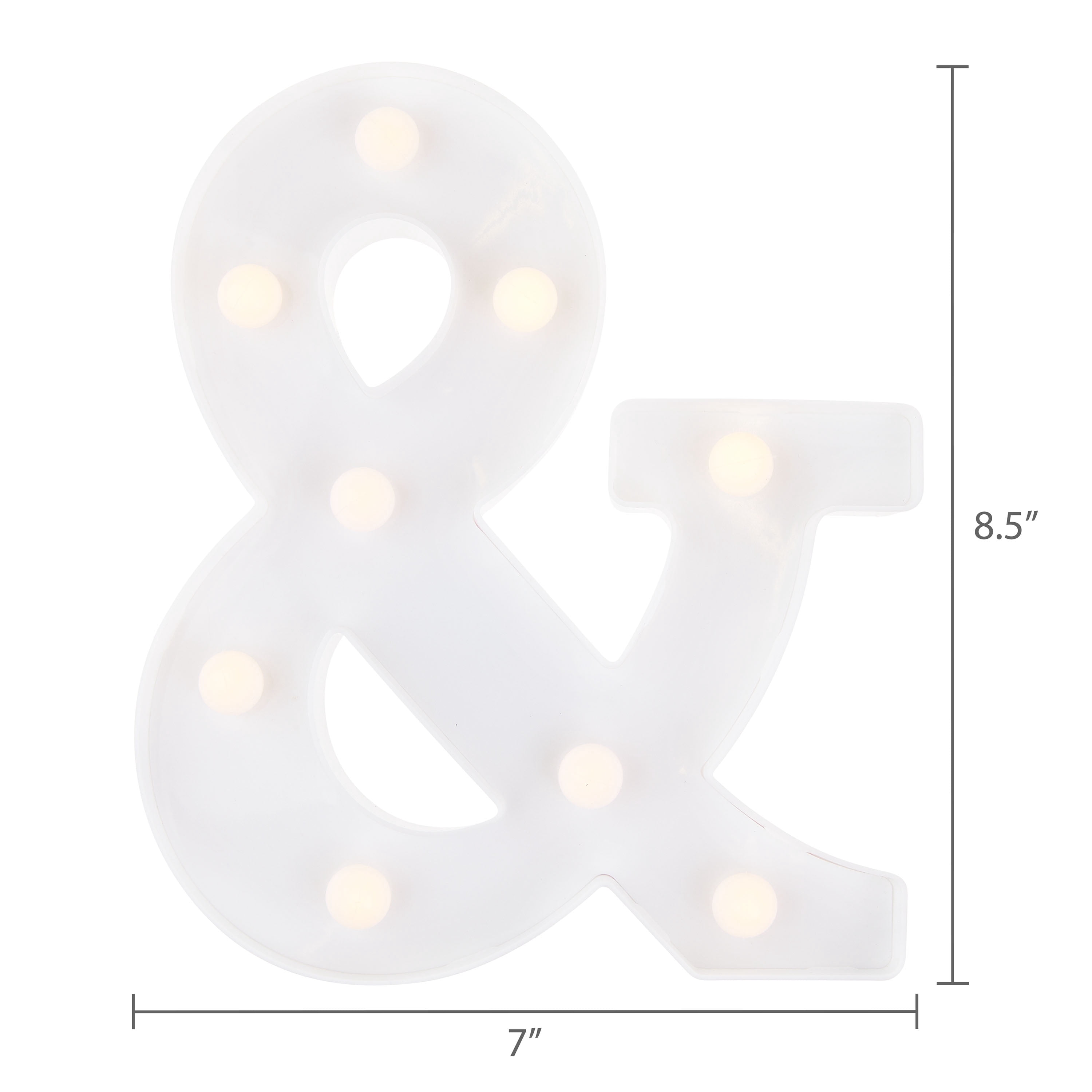Warm White Battery-Operated Symbol "&" Light-Up Decoration, 8.5", by Way To Celebrate