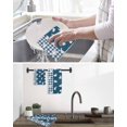 thumbnail image 5 of Japanese Rabbits Kitchen Dish Towels for Drying Dishes Set of 3, Vintage Navy Blue Farmhouse Checkered Waffle Weave Microfiber Hand Tea Bathroom Towels Quick Dry & Absorbent Towel 12x12, 5 of 7