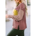 thumbnail image 4 of Color Block Striped Long Sleeve Sweater, Red, Medium, 4 of 5