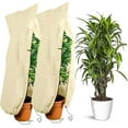 thumbnail image 2 of Yesbay Winter Plant Cover Breathable Freeze Protection Pouch Reusable Frost Blanket with Zipper Drawstring for Outdoor Potted Plants Shrub, 2 of 8
