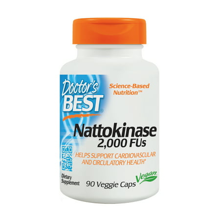 Doctor's Best Nattokinase 2,000 Fu, Non-GMO, Gluten Free, Vegan, Supports Cardiovascular and Circulatory Health, 90 Veggie