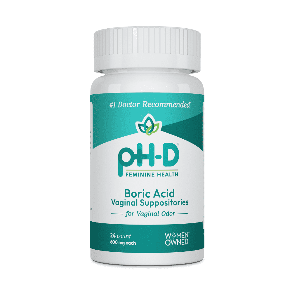 pH-D Feminine Health Boric Acid Vaginal Suppositories for Women's Health, 24 Count