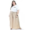 thumbnail image 1 of Pantalon de lino pierna ancha Roman Fashion /Tallas Extras, 9203 (Cafe) cafe 42, 1 of 6