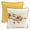 Fall Branch Yellow, variant on Jordan Manufacturing 16" x 16" Fall Branch Beige Bird and Celosia Ochre Yellow Crosshatch Reversible Square Outdoor Throw Pillow with Welt